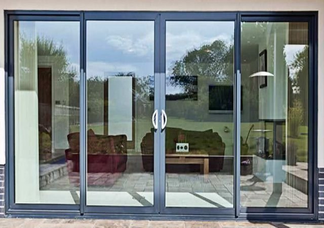 Aluminum-Made Sliding Door with Double Tempered Glass Also High-Quality Lock and Stainless Steel Mesh