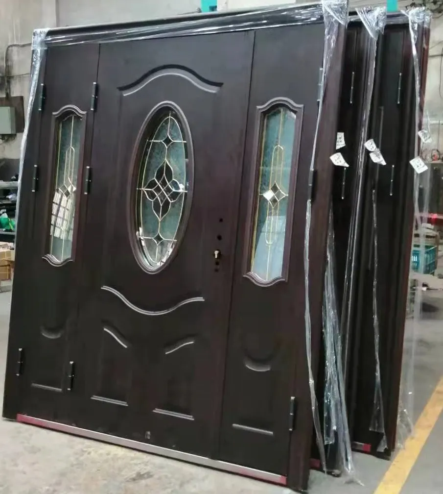 Security Glass Metal Door