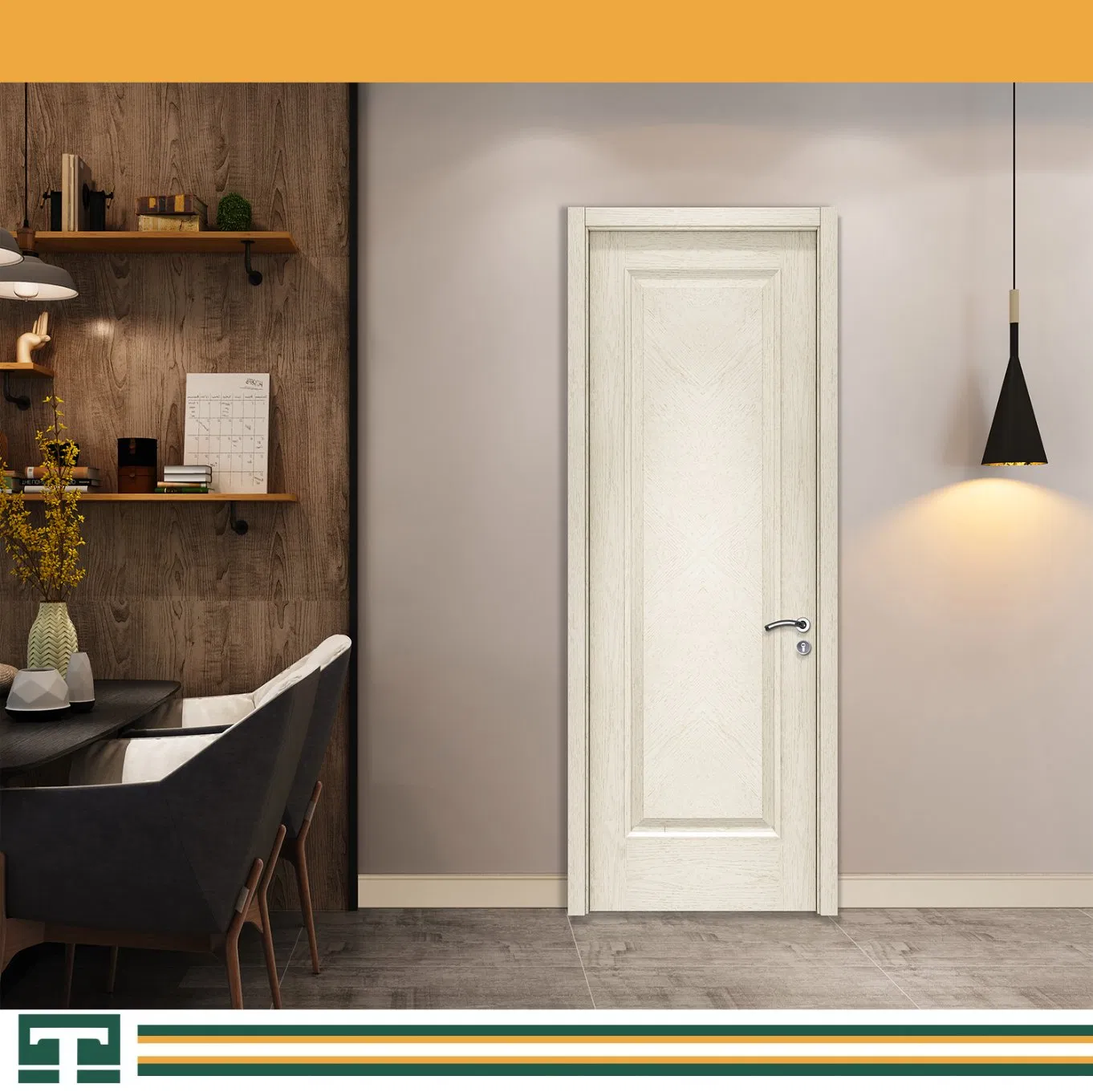 High-Quality MDF Flush Internal Solid Wood Acoustic Soundproof Fire Rated Door for Hotels Apartments Villas Composite Paint Door PVC Paint Door Wooden Door
