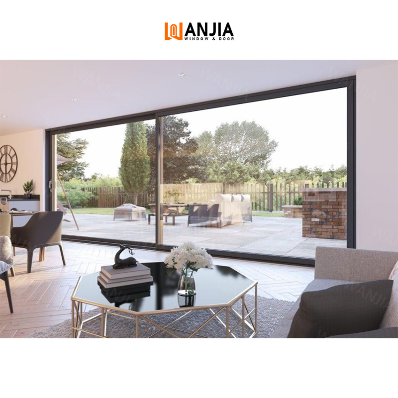 Wanjia Patio Electric Louvered Lifting Sliding Aluminum Sliding Glass Doors