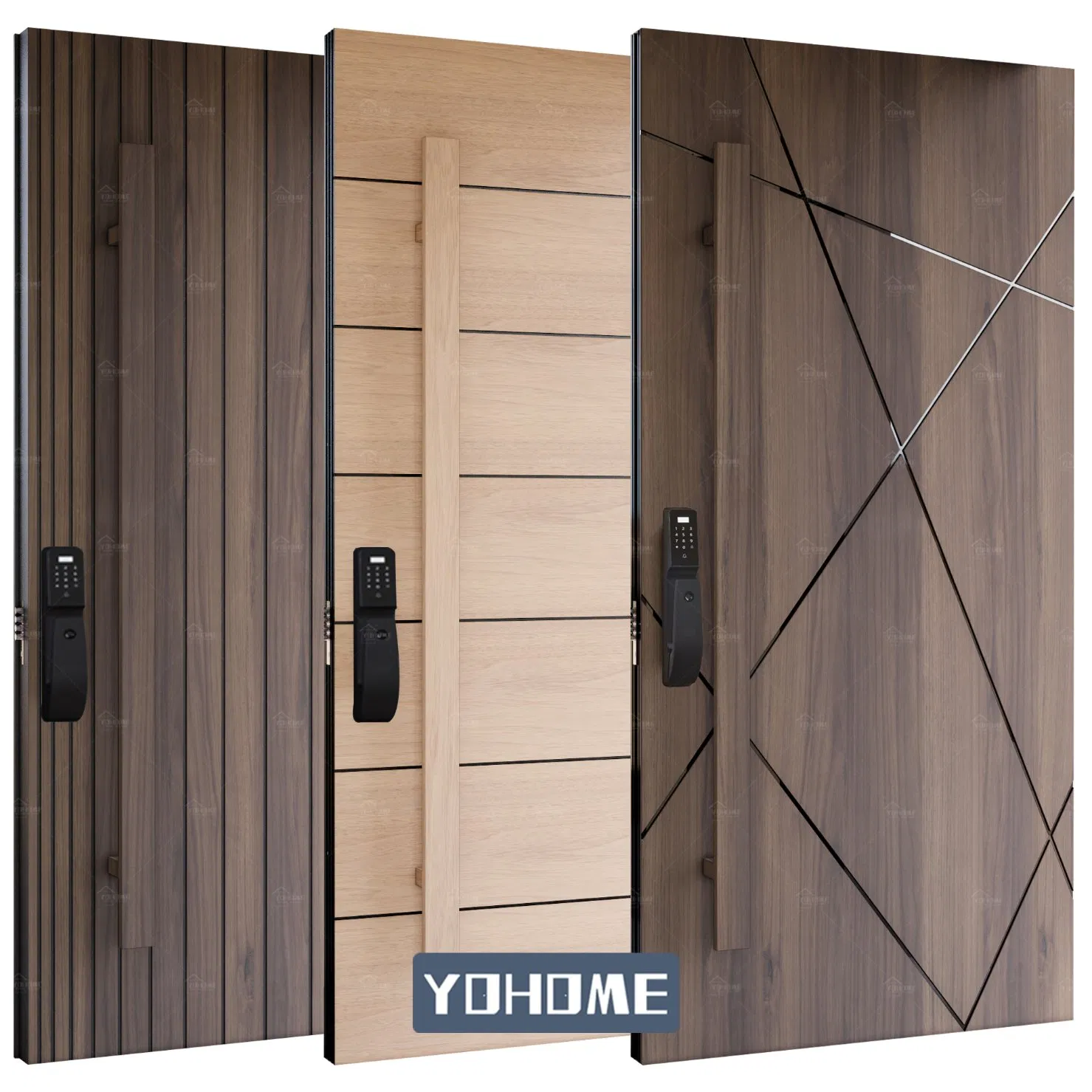 China Top Factory Custom Luxury Design External House Front Doors Modern Wooden Main Entrance Doors Exterior Pivot Entry Doors