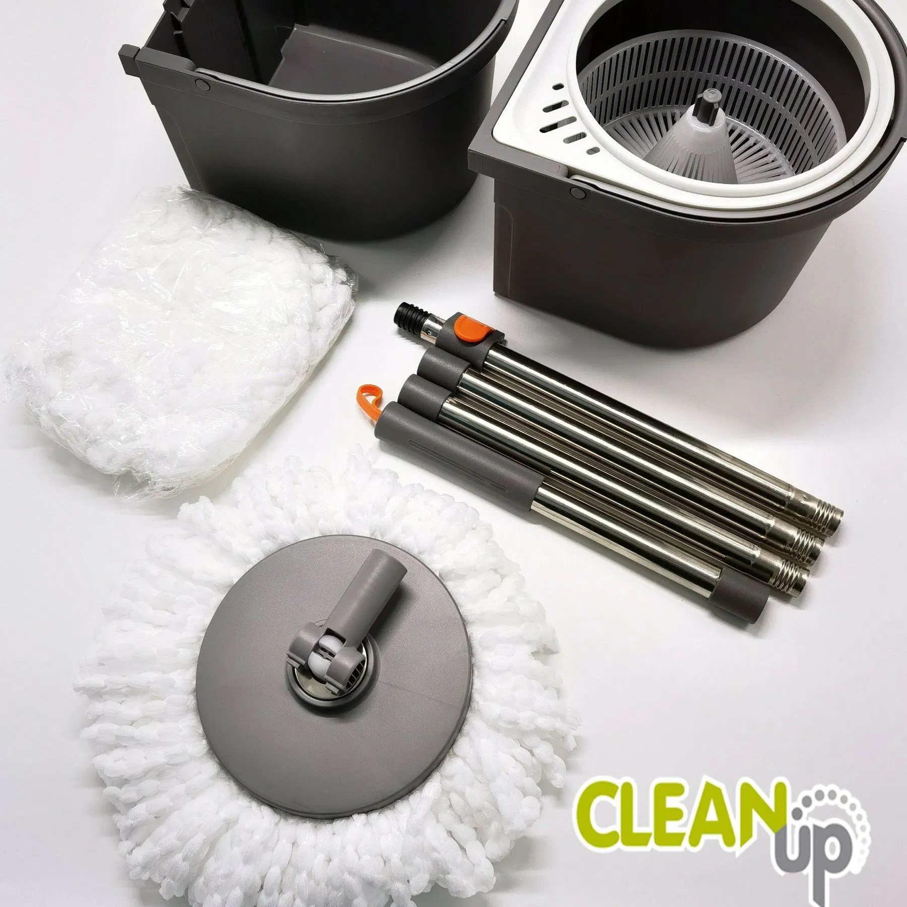 Flexible New Design 2 in 1 Detachable Bucket Space-Saving Magic Mop Tornado Mop Smart Spin Mop and Bucket with Wringer Set