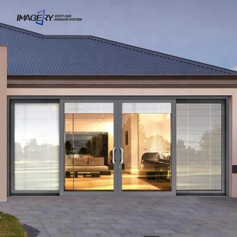 Side Opening Aluminum Alloy Non-Thermal Break Metal Interior Aluminium Sliding Door New