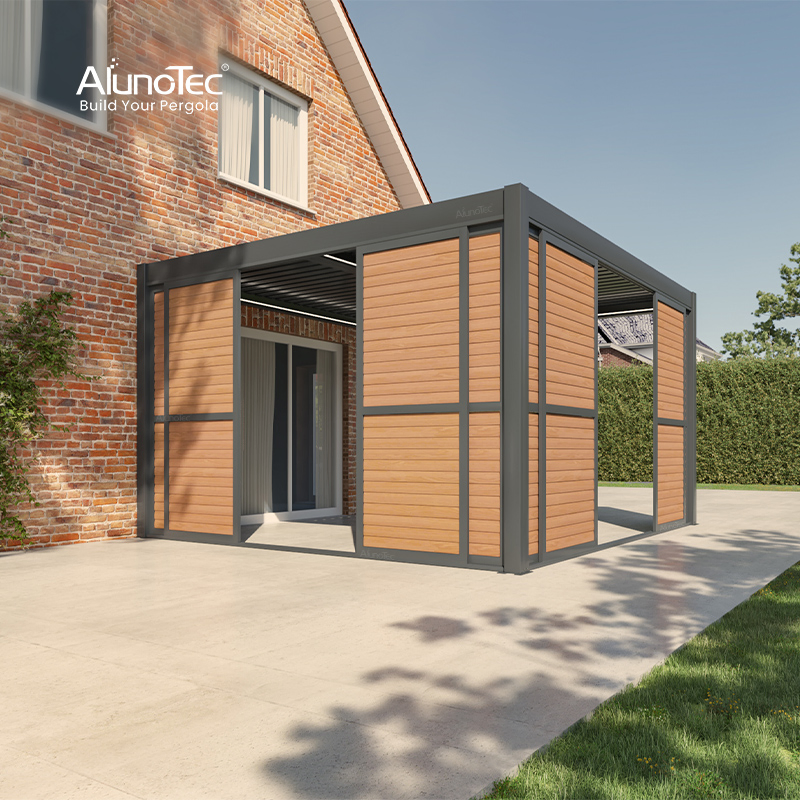 AlunoTec Customized UV Protection Aluminum Sliding Louvered Panel Door