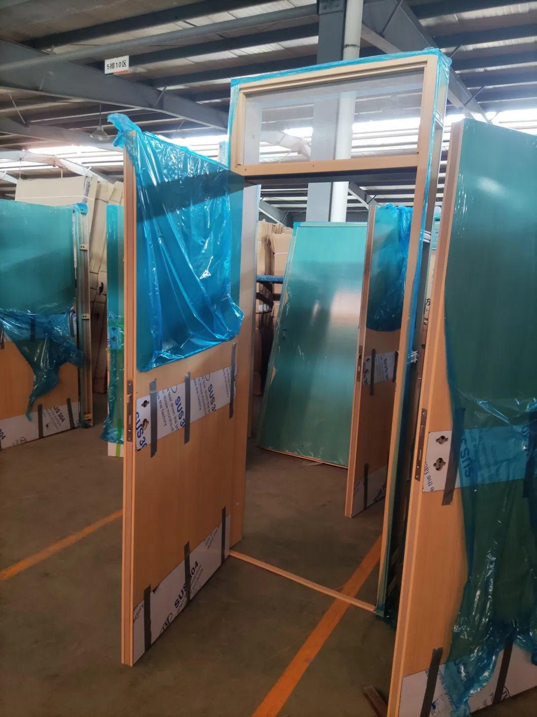 Fire Rated Steel Door Wood Color