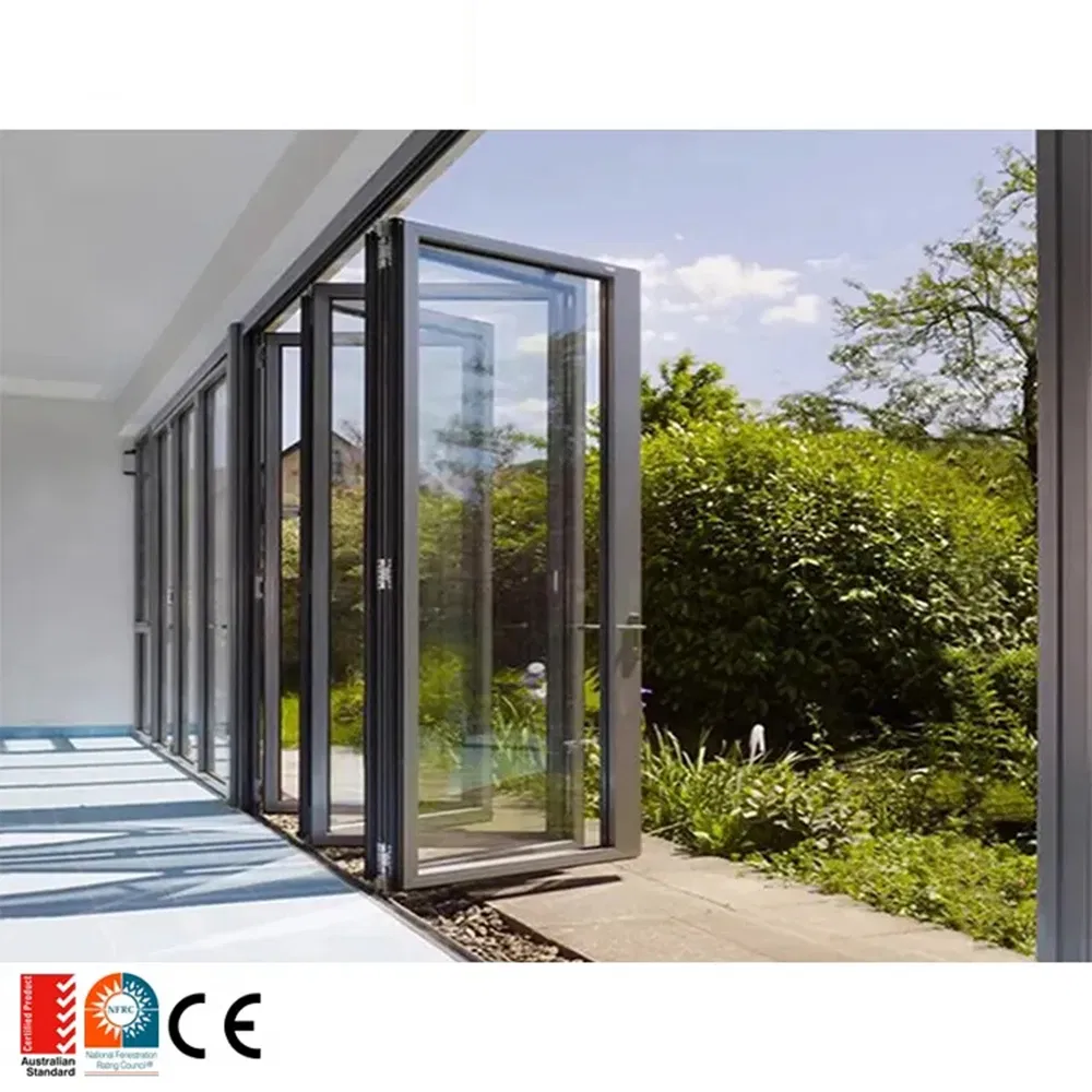 Factory Custom Aluminum Alloy Balcony Door Stainless Steel Mesh Sandwiched with Glass Patio Doors Double Doors at Home