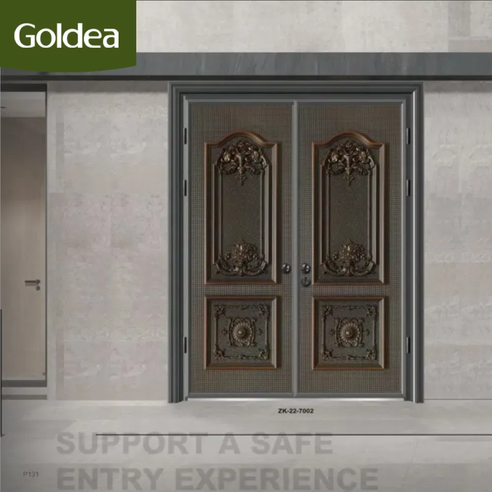 Classic Double Black Sliding Door Inside Black Garage New Design Stainless Steel Metal Firerated Wooden Front Main Door