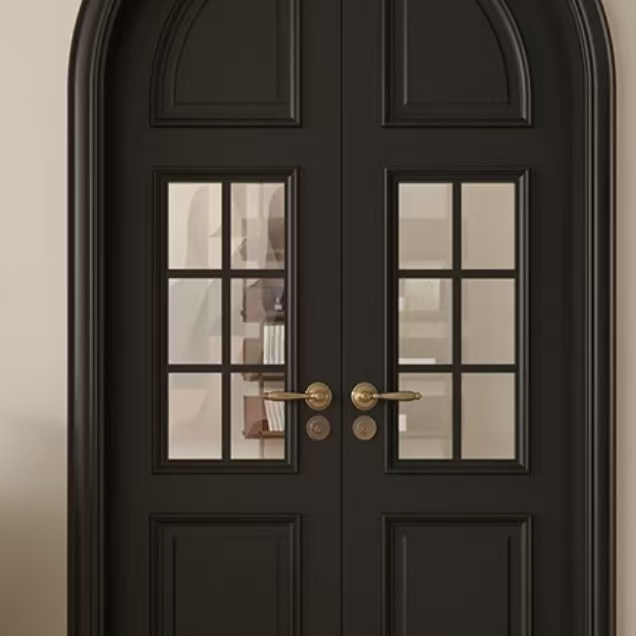Glass Wooden Exterior Metal Door