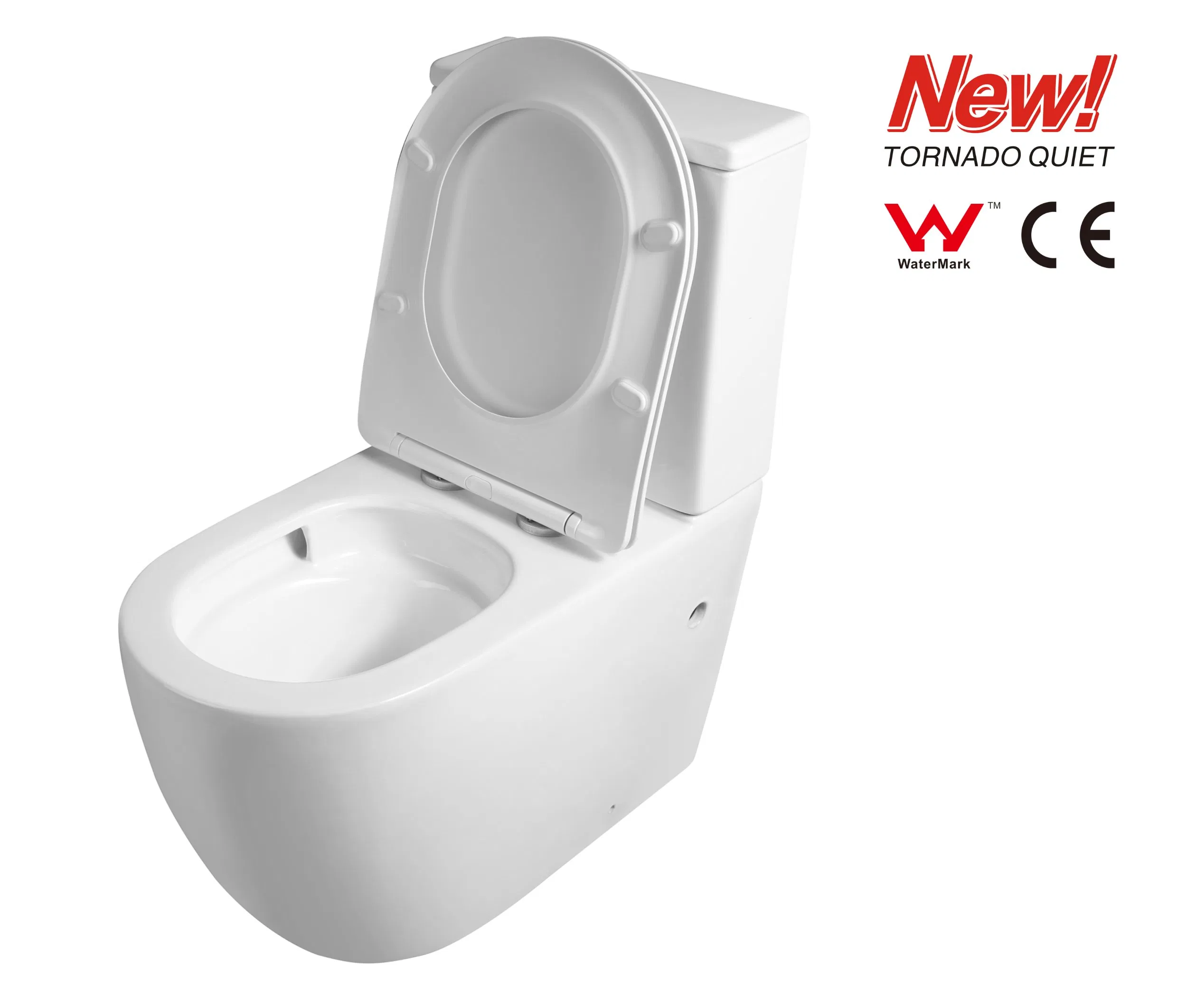 New CE Watermark Two Piece Tornado P/S-Trap Back-to-Wall Closet Toilet