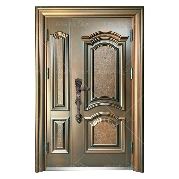 Theftproof Invisible Hinges Apartments Composite External Vault Heat Transfer Painting Steel Security Doors