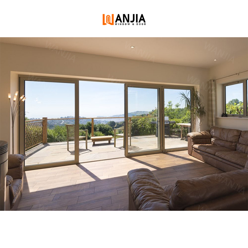 Wanjia Patio Electric Louvered Lifting Sliding Aluminum Sliding Glass Doors