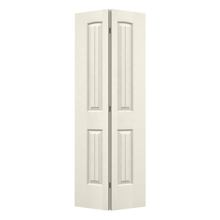Classic White Primed Internal Bi-Fold Doors for Closet with Half Louvered Panel