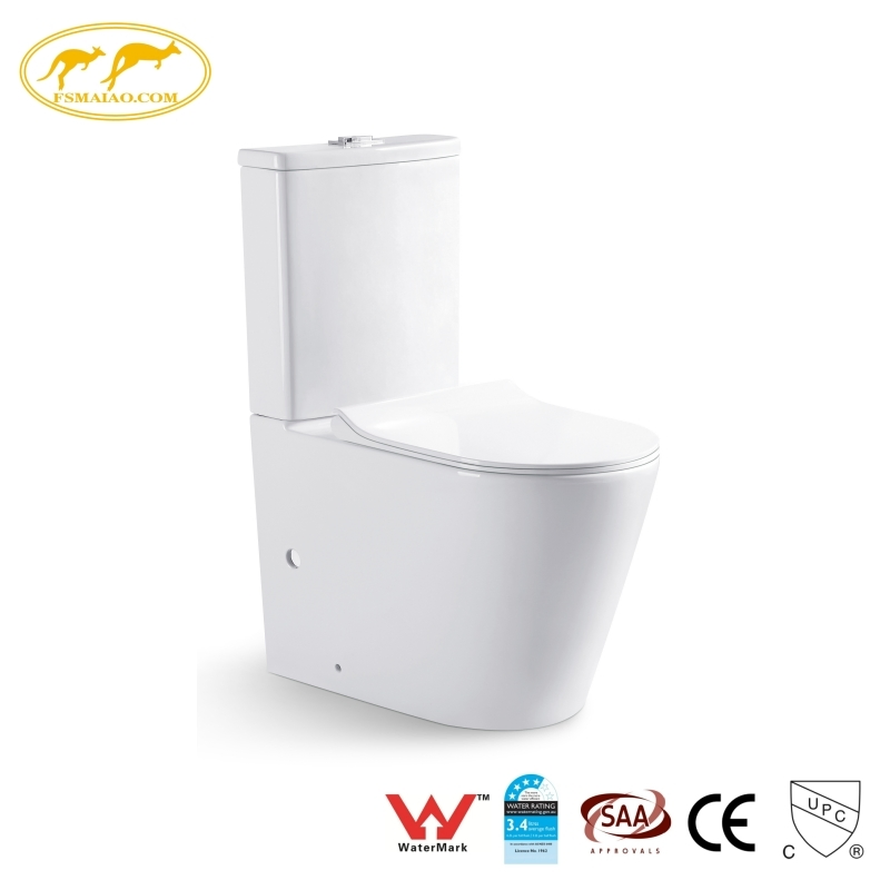 Watermark Standard Bathroom Ceramic Tornado Flush Universal Inlet Two Piece Toilet