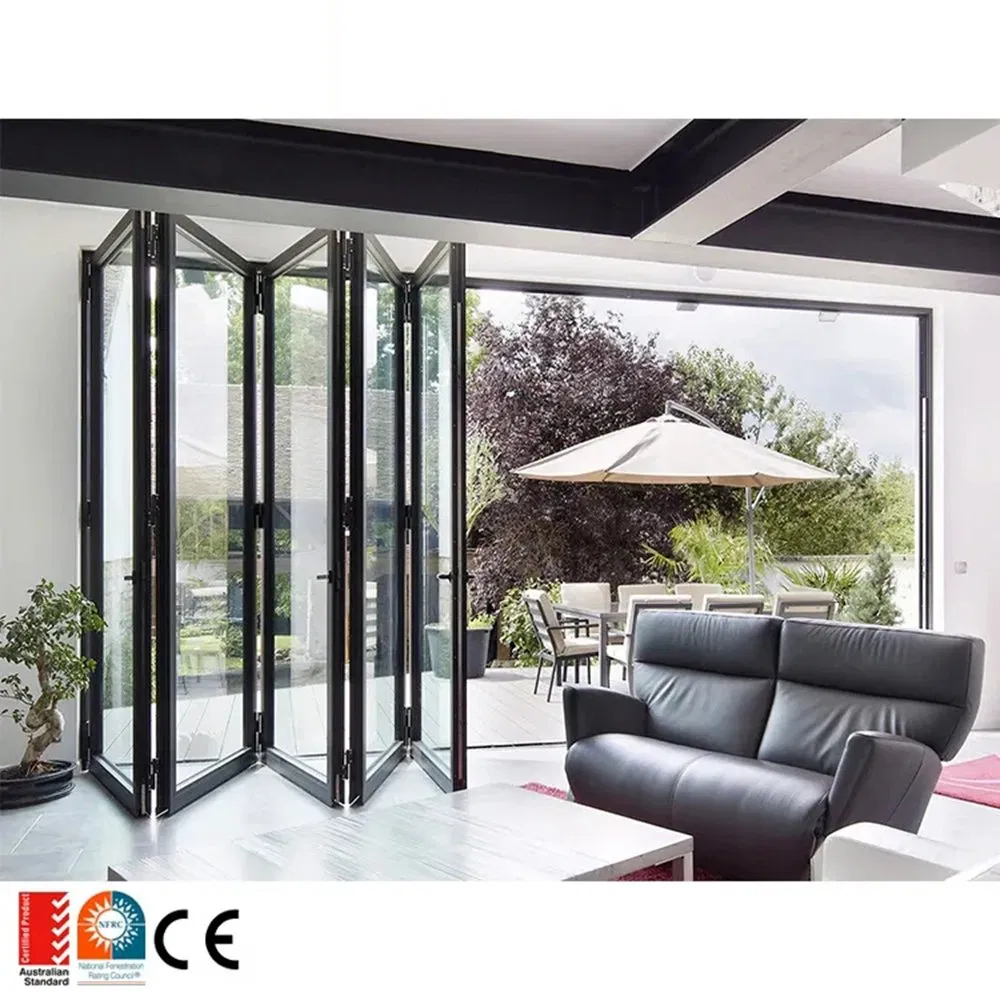 Factory Custom Aluminum Alloy Balcony Door Stainless Steel Mesh Sandwiched with Glass Patio Doors Double Doors at Home