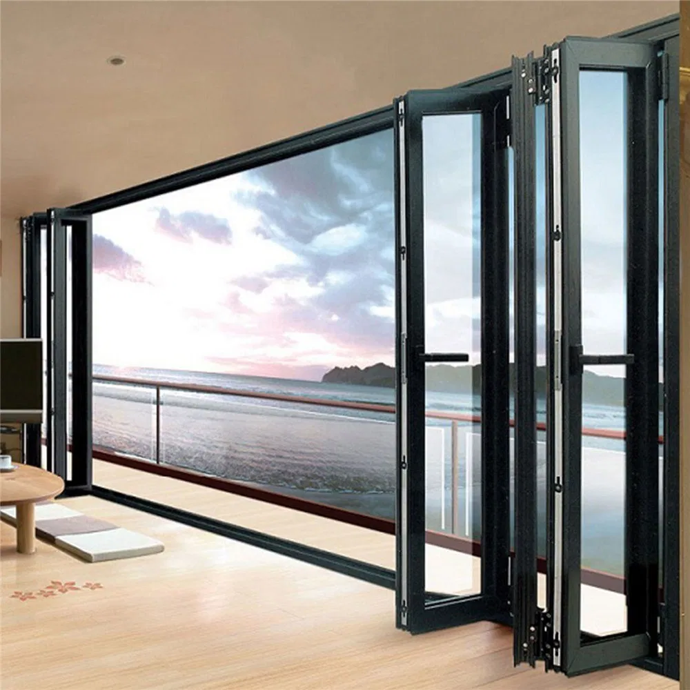 Aluminum Folding Glass Doors Thermal Break Insulated Aluminum Alloy Bidfold Doors in Foshan
