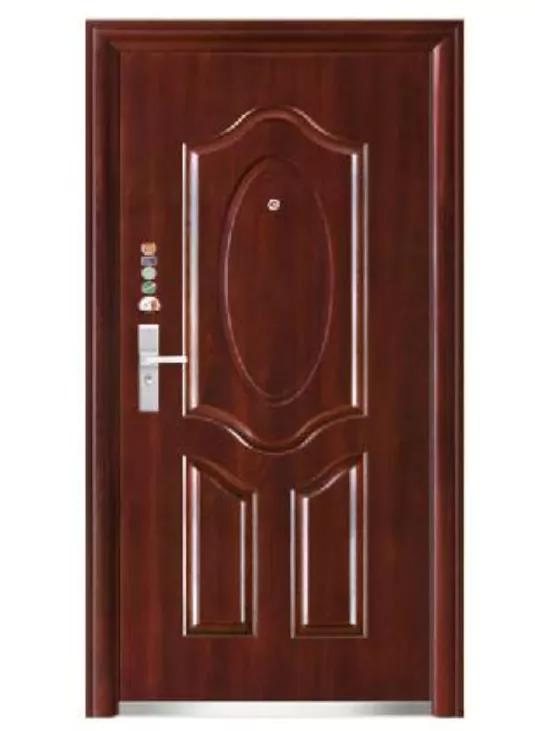 Main Entry Steel Security Door Front Wood Metal Doors for Residential Home