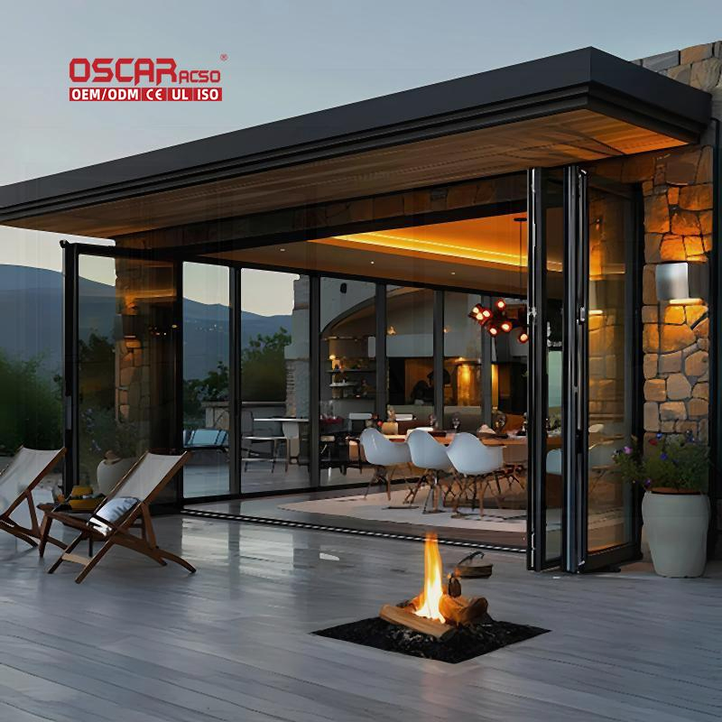 Louvered Adjustability Customized Elegant Patio Shelter Outdoor Gazebo for Backyard Garden Party in Us Folding Door