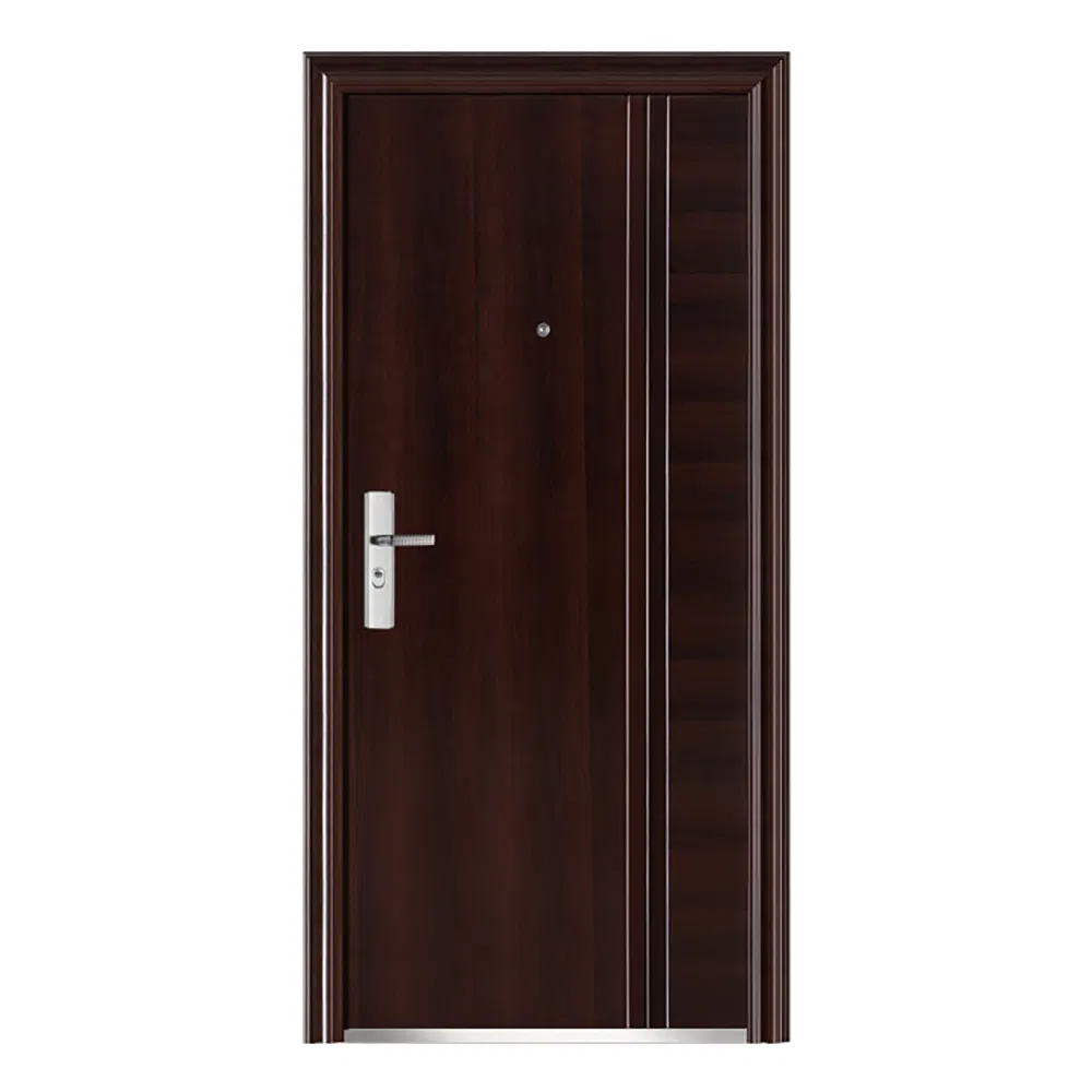 Security Entrance Anti-Theft Wooden Color Metal Steel Door