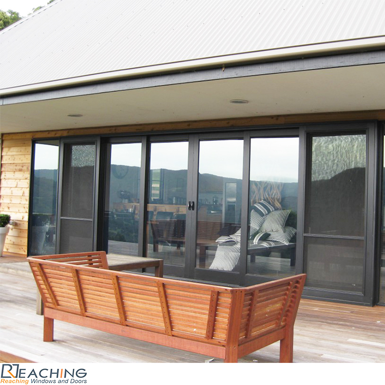 Aluminum Profile Thermal Break Sliding Doors with Stainless Steel Mesh