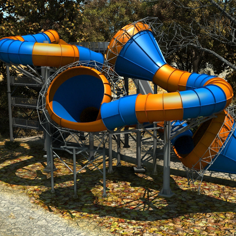 Large Outdoor Playground Water Park Fibreglass Kids Adult Pool Slide