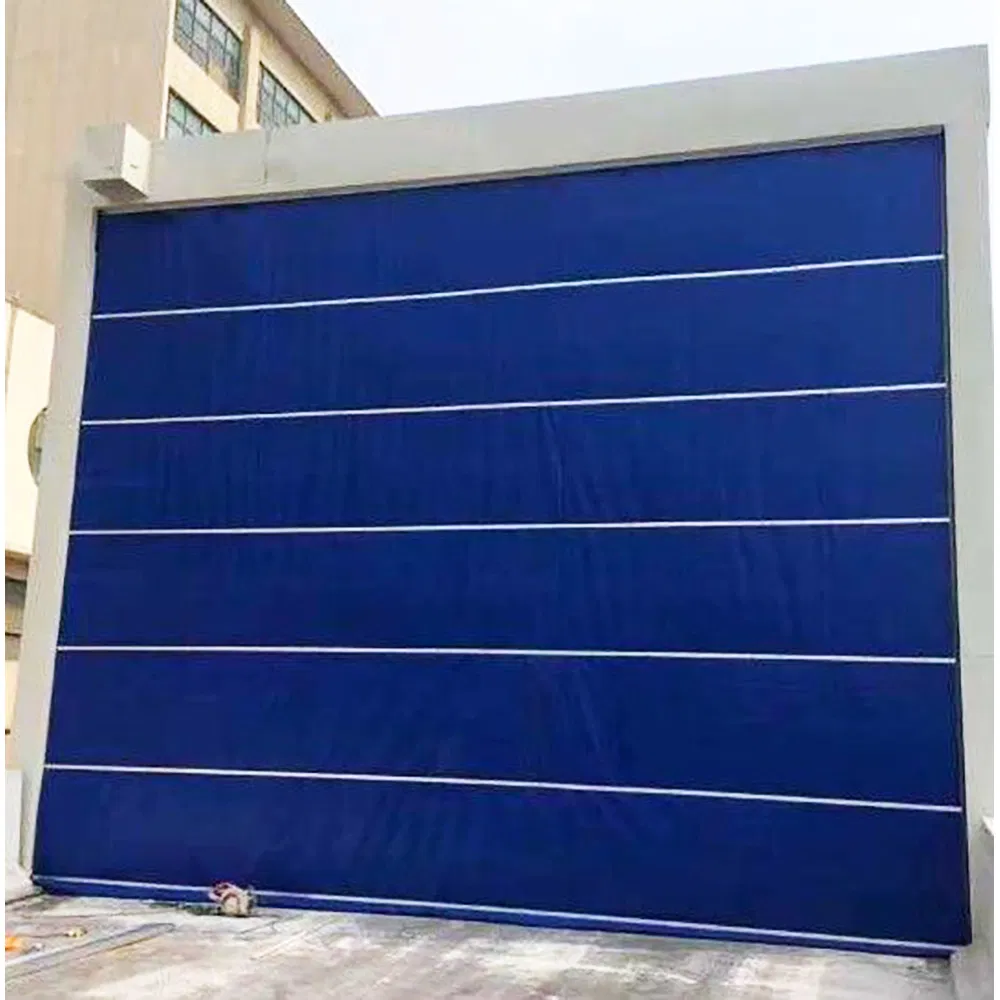 Windproof Industrial Warehouse Roller Shutter Automatic PVC High Speed Vertical Overhead Rapid Belt Folding Soft Rolling up Stacking Door