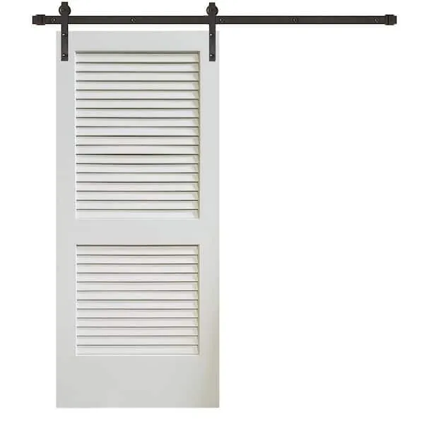 Louvered Wood Barn Door