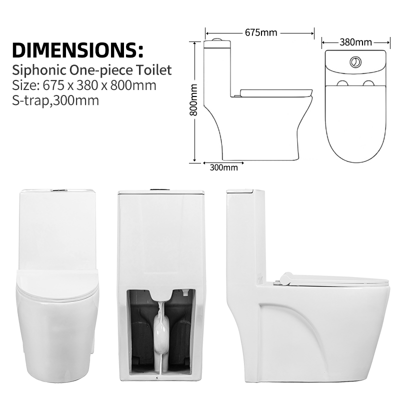 Modern White Siphon Flushing Bathroom Sanitary Ware Ceramic One Piece Wc Toilet with Soft Closing Seat