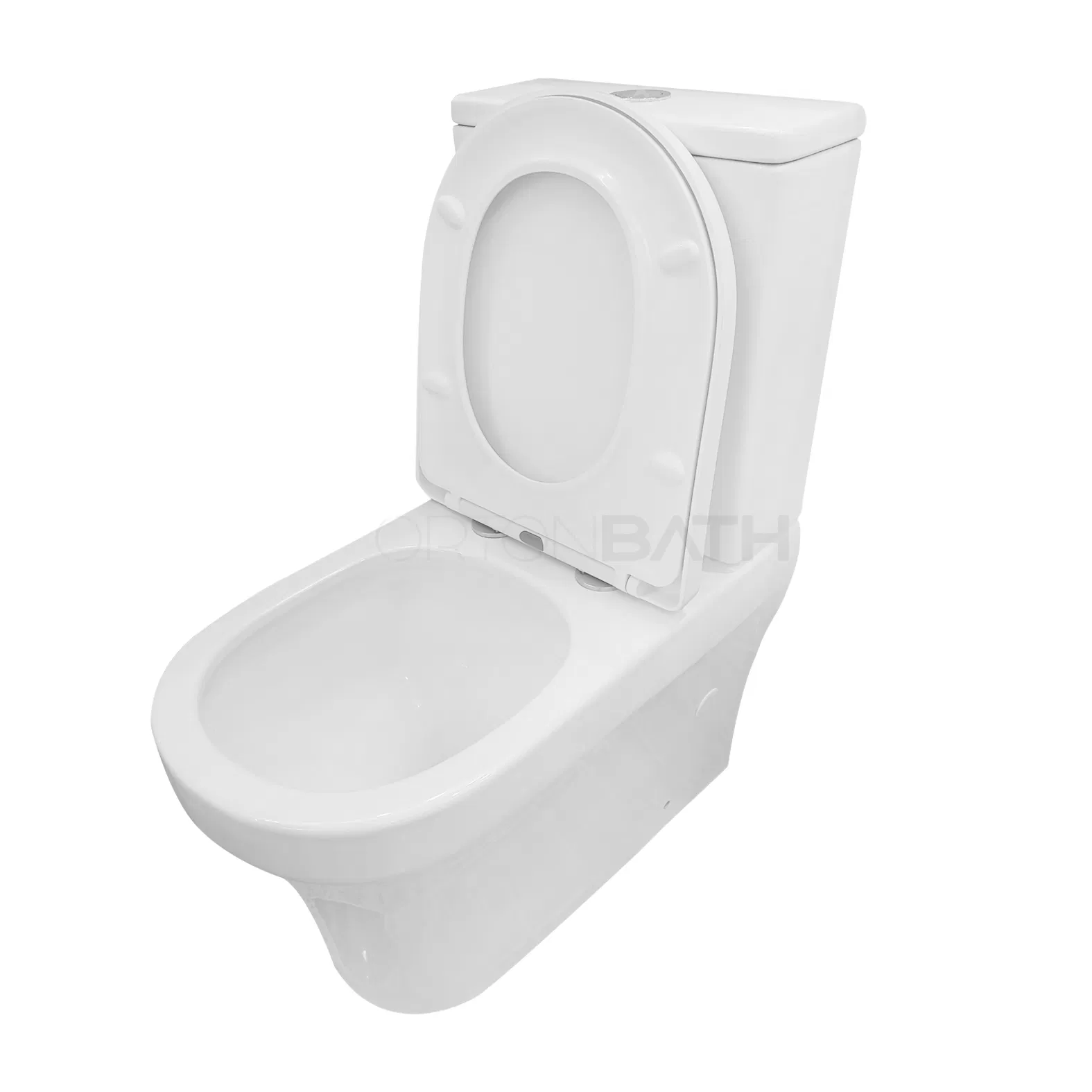 Ortonbath Spain Full Back to Wall Tornado Bathroom Toilet Set Sanitary Ware Single Hole Two Piece Toilet with PP Soft Close Seat Cover