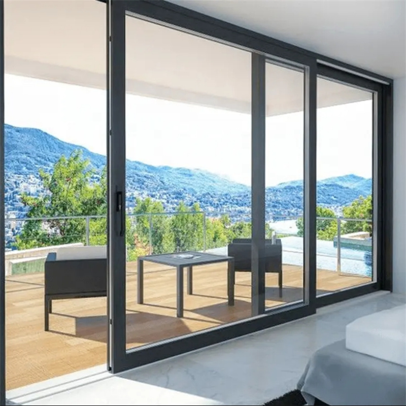 Entry Aluminum Balcony Sliding Door with 304 Stainless Steel Mesh Mosquito Net