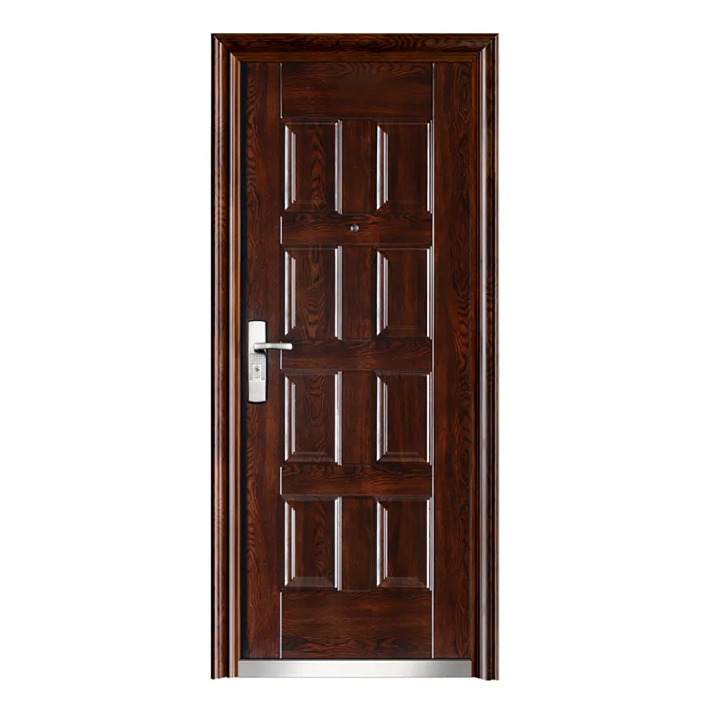 Security Entrance Anti-Theft Wooden Color Metal Steel Door
