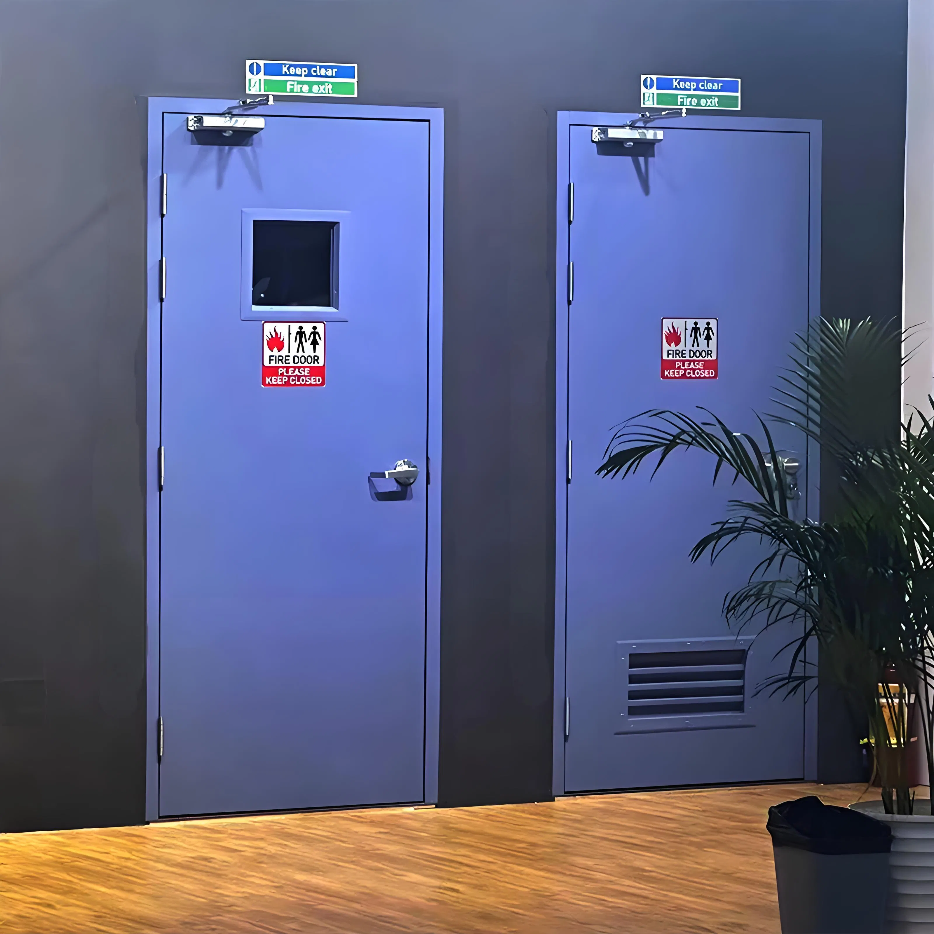 UL Listed Metal Door Fireproof Double Open Steel Fire Rated Door Security Door