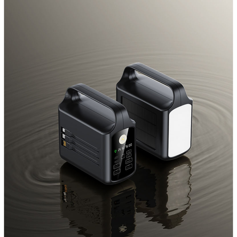 Wholesale 90000mAh/110000mAh Ultra Slim Portable Solar Power Station Built-in Cables 10W Fast Charging Customizable Logo