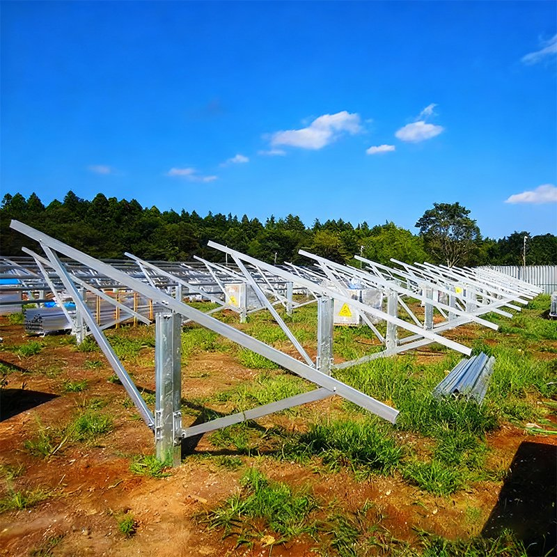 Hot-DIP Galvanized Steel Pile Solar Panel Ground Mount Structure for Photovoltaic Projects