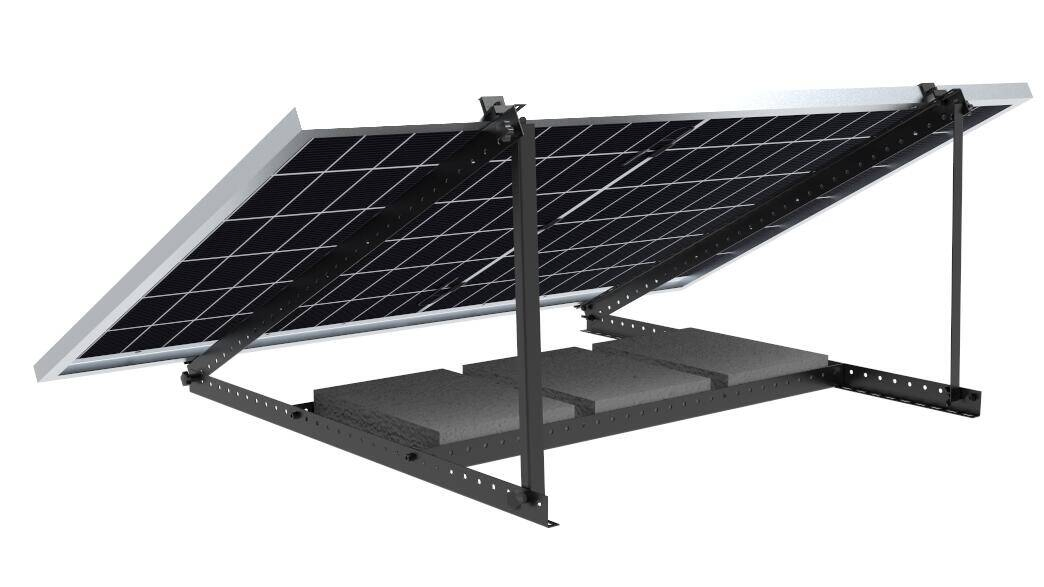 All Black Solar Triangle Tripod for Balcony or Wall or Ground Ballasted Solar Panel Mounting System