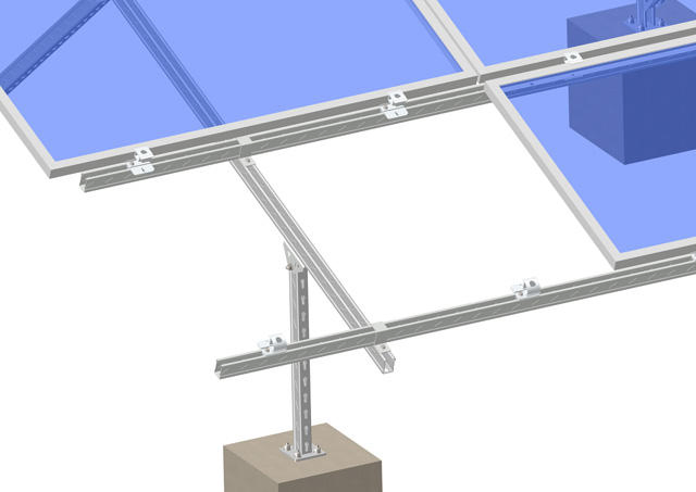 C-Steel Ground Mount Solar Racking System Ground PV Module Support Mounting Structure