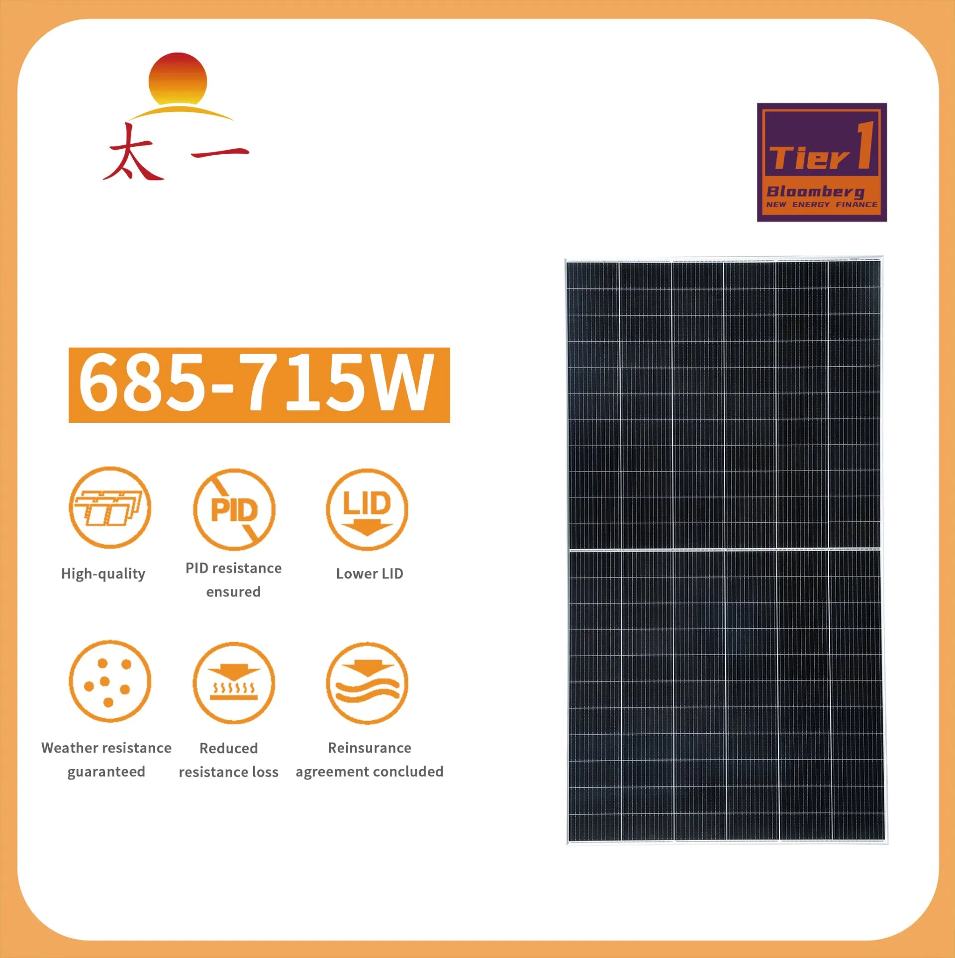 685W 715W Bifacial Hjt Solar Module Salt Mist Resistant