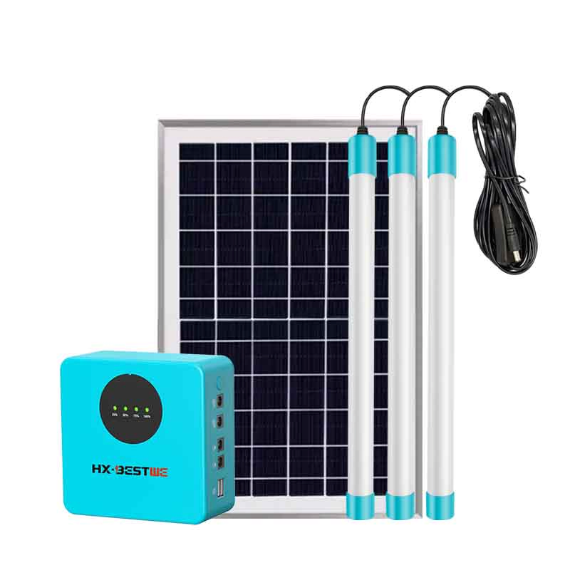 Affordable Complete off Grid Solar Home Lighting Systems Kit with 4 Lights, Phone Charging
