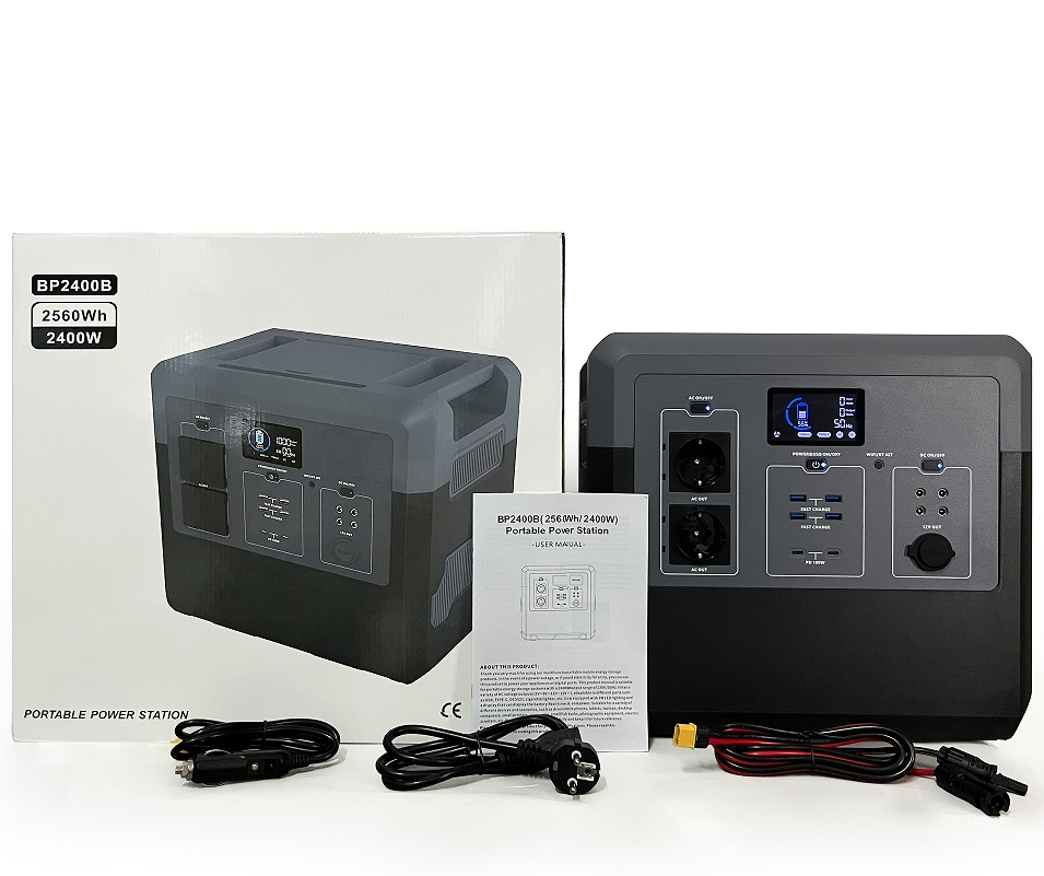Portable Power Station Generator 2400W with Solar Panel Home Outdoor Camping
