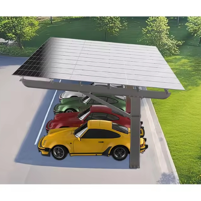 High Quality Grade Solar Panel Carport System Aluminum Alloy Structural Mounting for Car Parking