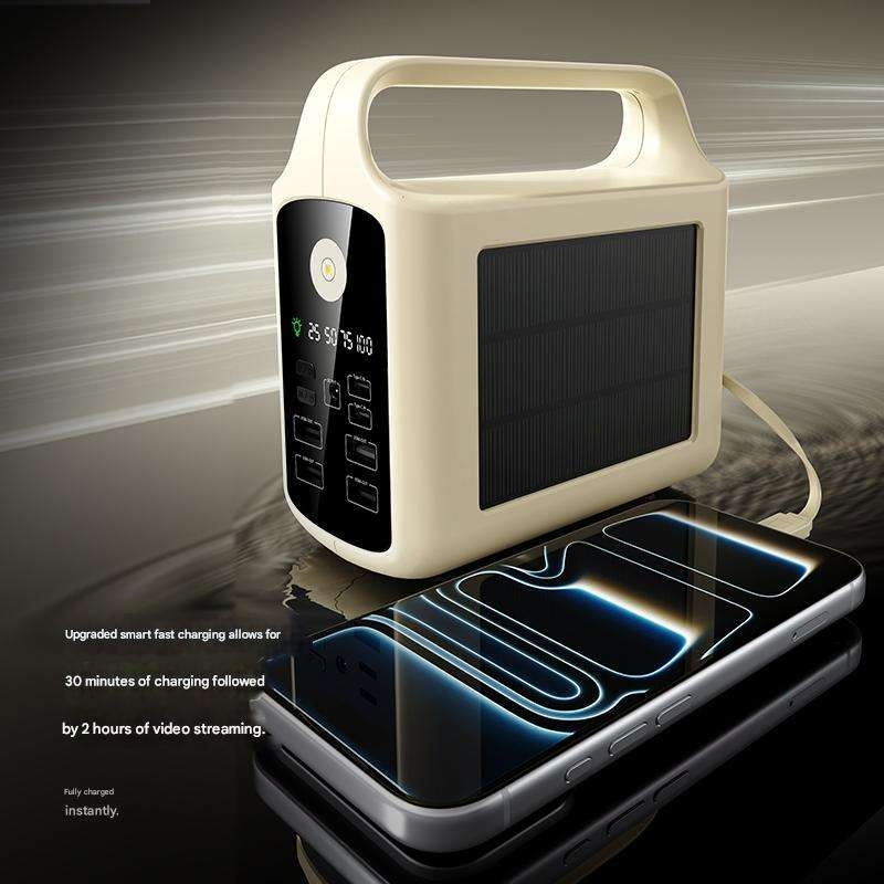 Wholesale 90000mAh/110000mAh Ultra Slim Portable Solar Power Station Built-in Cables 10W Fast Charging Customizable Logo