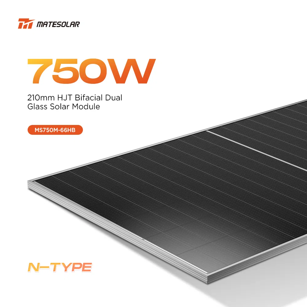 Mate Hot Sale Solar Panel 715W 720W 725W 730W N Type HJT Bifacial Double Glass Solar Module