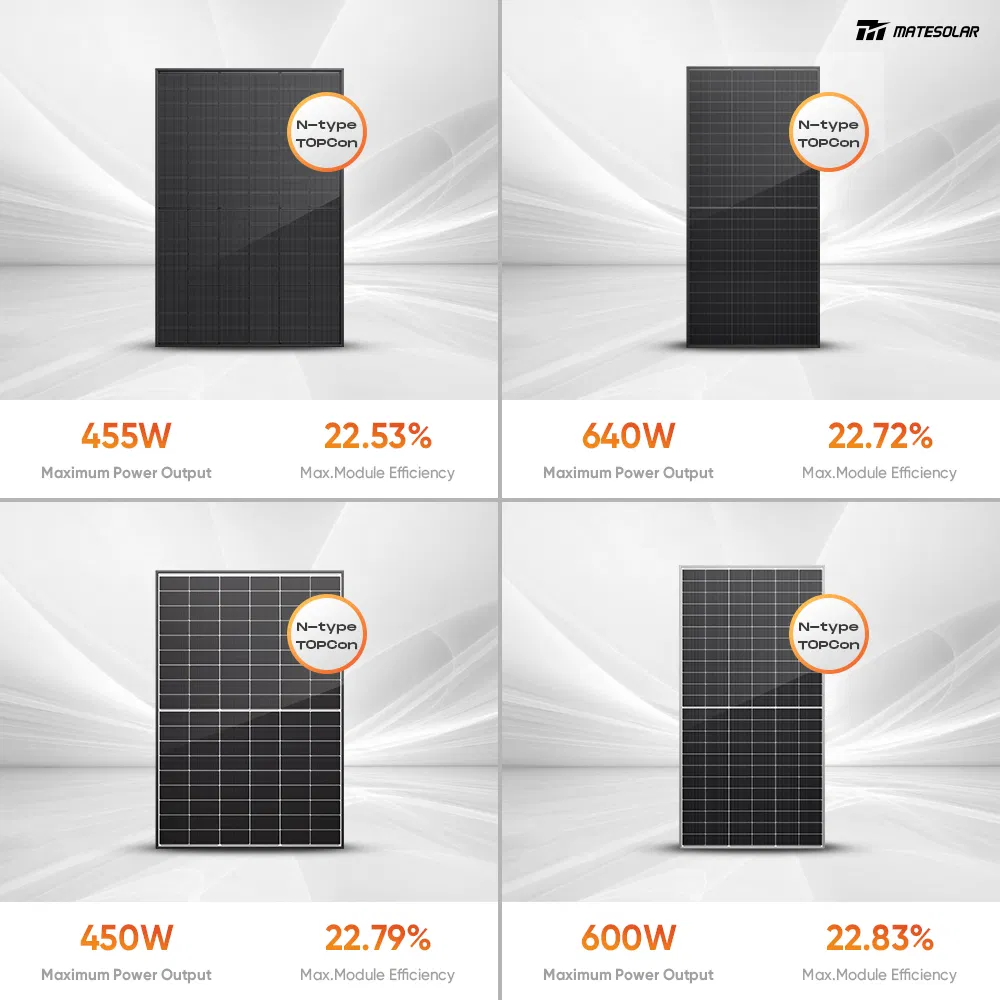 Mate Hot Sale Solar Panel 715W 720W 725W 730W N Type HJT Bifacial Double Glass Solar Module