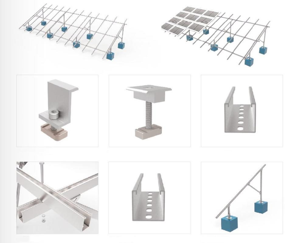 Racking Mounting Ground Power Solar Bracket Kit Solar Ground Mounting System Solar Panel Ground Mount