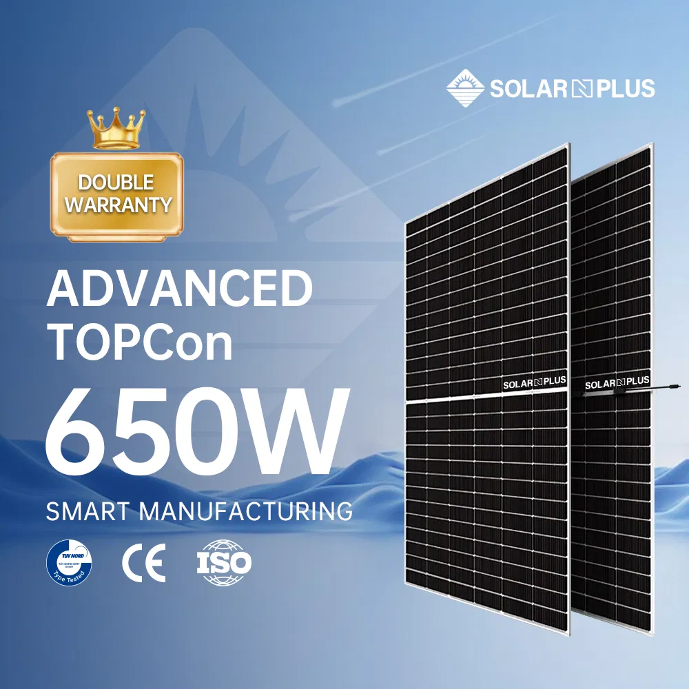 Solarnplus Hot Sale Bifacial Topcon Solar Module 156 Half Cells 630W 635W 640W 645W 650W Cheapest Price