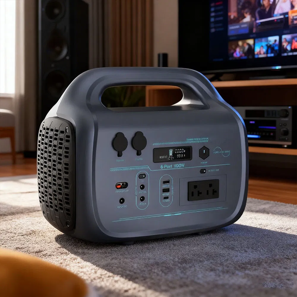 Factory-Customized 1000W Outdoor Camping Home with 1075wh LiFePO4 Battery, AC/DC, USB, and Automotive Pure Sine Wave Charging Portable Power Station