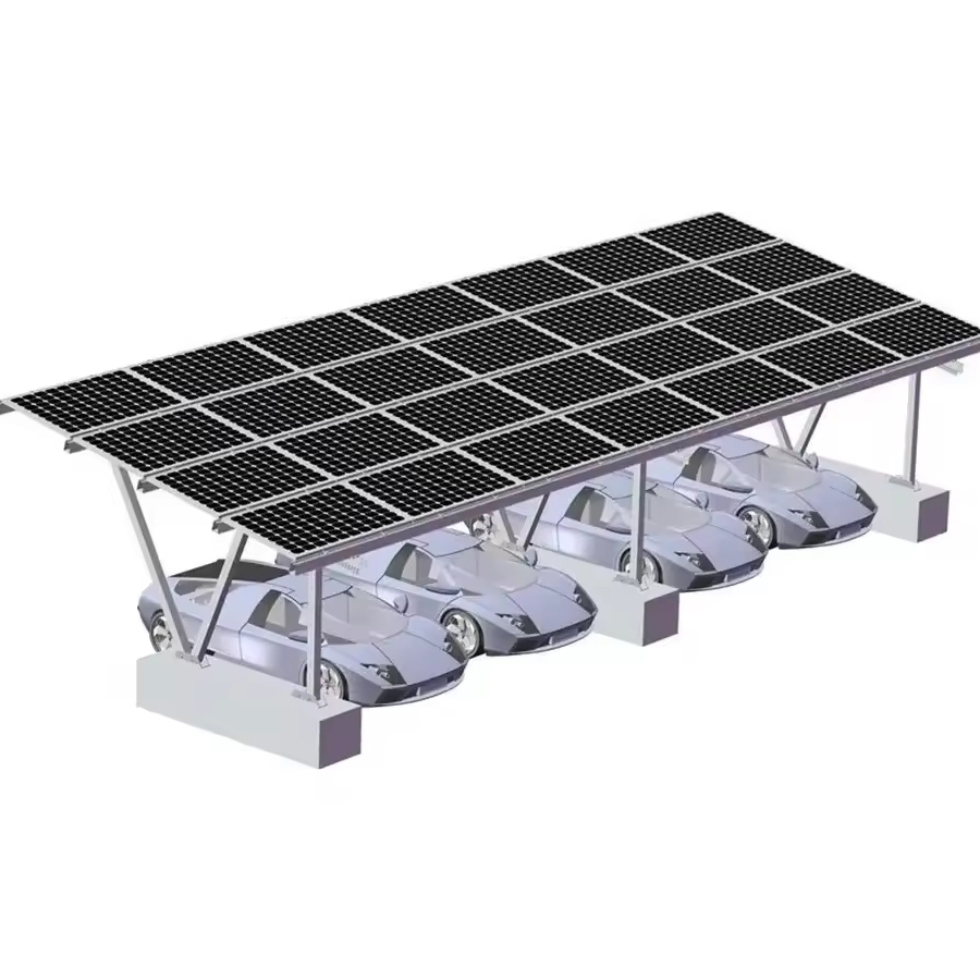 High Quality Grade Solar Panel Carport System Aluminum Alloy Structural Mounting for Car Parking