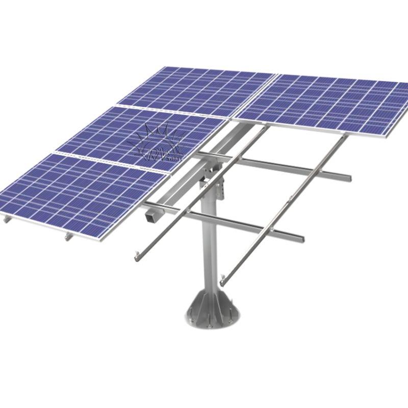 Adjustable Single-Column Solar Panel Support Galvanized Steel Ground Mounting