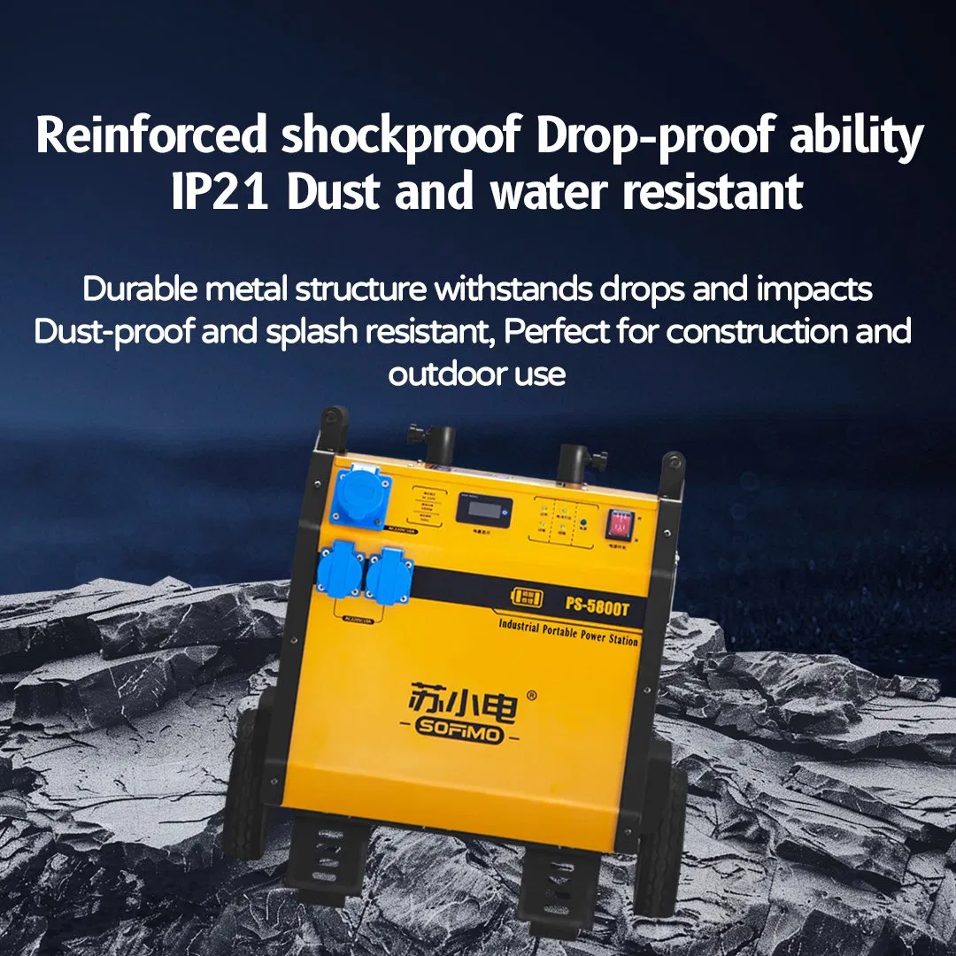 Sofimo Portable Industrial Power Station 5000W Solar Generator Battery Power Bank Power Station Portable Power Supply Rechargeable Mobile LFP Power Outdoor