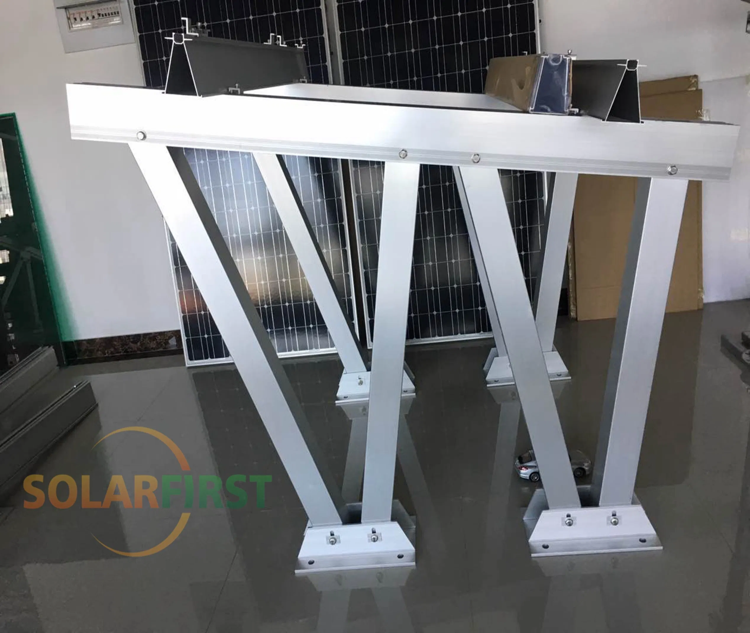 Aluminun Andozied 6005-T5 Solar Carport Ground Mounting for Solar Power