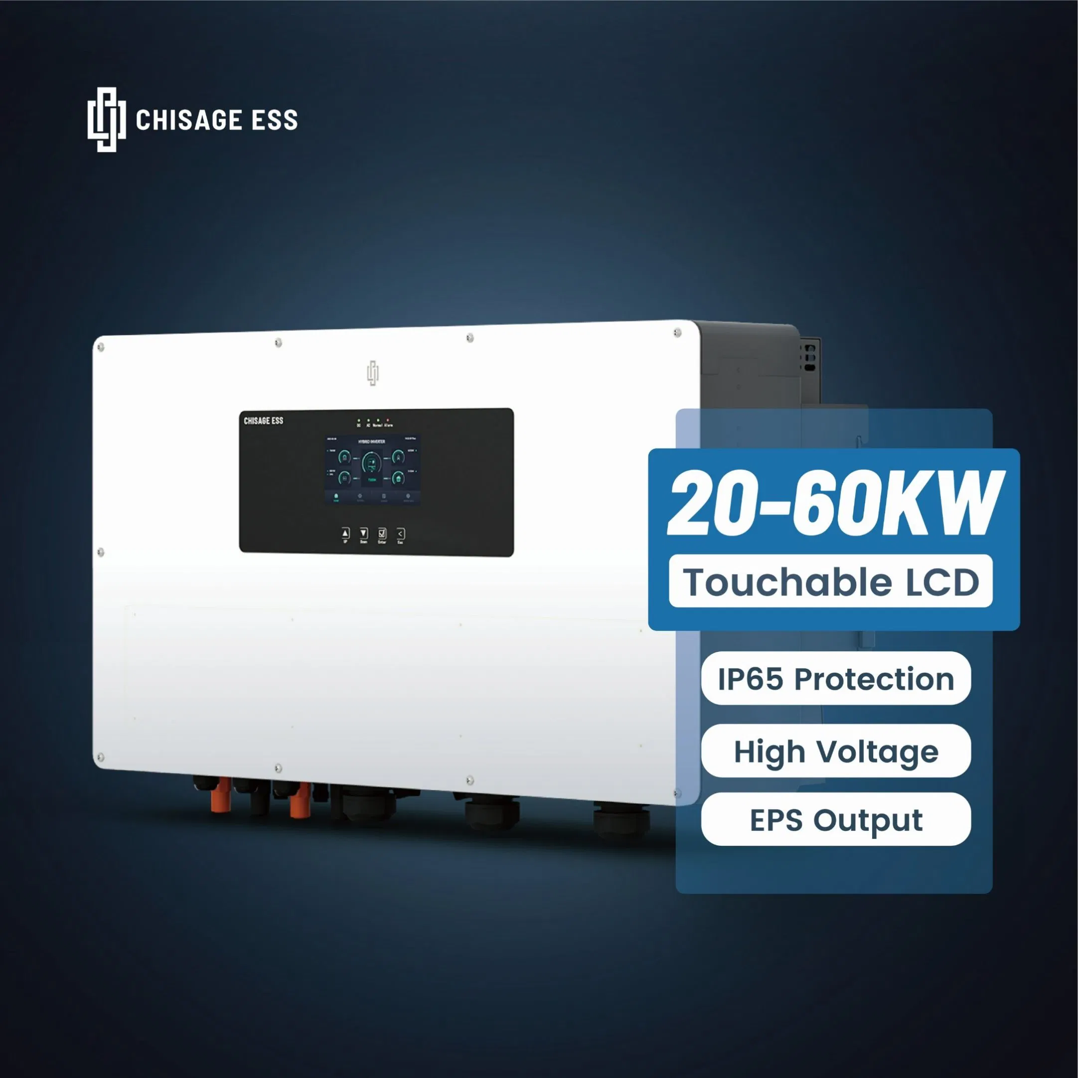 Chisage Merc Series Three Phase 20kw 25kw 30kw 35kw 40kw 50kw 60kw Hybrid Solar Power Inverter for Industrial and Commercial Energy Storage Systems